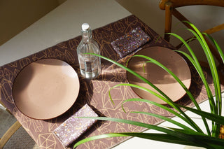 Reversible Placemat for 2 Cuarzo Mocca - Choco Granito